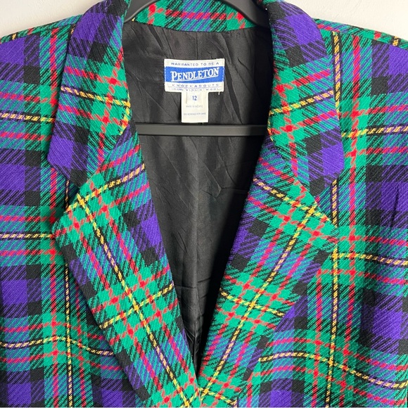 Pendleton Y2K Multicolor Plaid Blazer - Picture 3 of 9